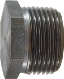 Midland Metal 67771 Solid Hex Head Plug, 1/4 in MNPT, Steel, Black, 150 lb